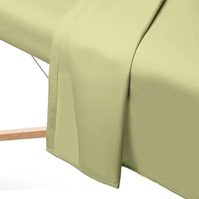 Alt view image 4 of 6 - Saloniture 3-Piece Microfiber Massage Table Sheet Set - Premium Facial Bed Cover - Includes Flat and Fitted Sheets with Face Cradle Cover - Sage Green