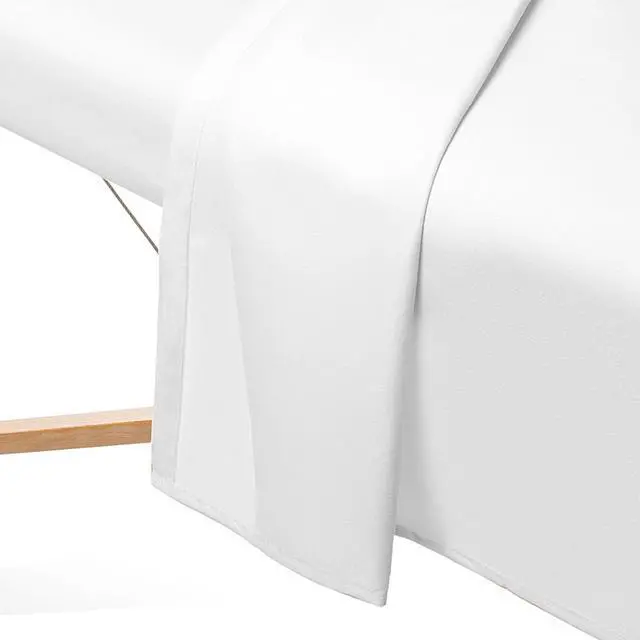 Alt view image 5 of 7 - Saloniture 3-Piece Microfiber Massage Table Sheet Set - Premium Facial Bed Cover - Includes Flat and Fitted Sheets with Face Cradle Cover - White