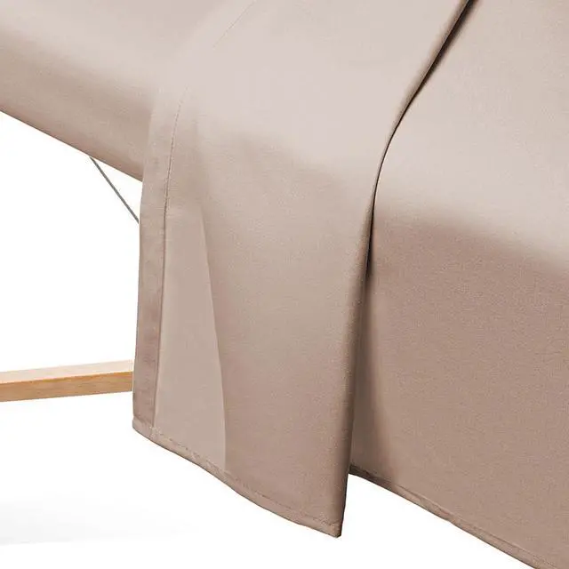 Alt view image 4 of 6 - Saloniture 3-Piece Microfiber Massage Table Sheet Set - Premium Facial Bed Cover - Includes Flat and Fitted Sheets with Face Cradle Cover - Sand Brown