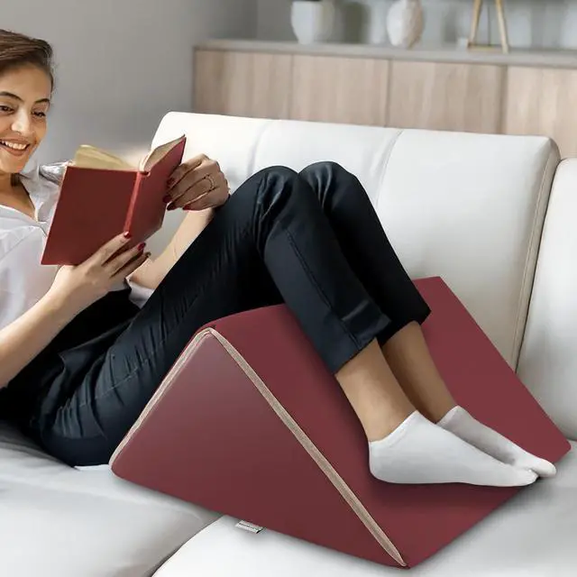 Alt view image 6 of 6 - Saloniture Triangle Wedge Massage Table Bolster Pillow, Extra Large - 19 x 12 x 20 x 15.5 Inch - Burgundy