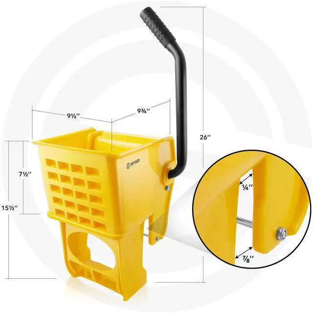 Alt view image 6 of 6 - Dryser Side Press Wringer Replacement for Commercial Mop Bucket, 26 and 33 qt - Yellow
