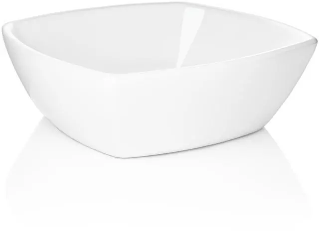 Main image of Miligoré 16" x 16" Flared Square White Ceramic Vessel Sink - Modern Above Counter Bathroom Vanity Bowl