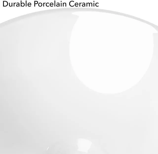 Alt view image 4 of 6 - Miligoré 16" Round White Ceramic Vessel Sink - Modern Above Counter Bathroom Vanity Bowl