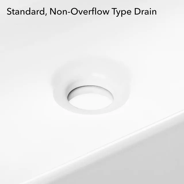 Alt view image 6 of 7 - Miligoré 19" x 15" Rectangular White Ceramic Vessel Sink - Modern Above Counter Bathroom Vanity Bowl