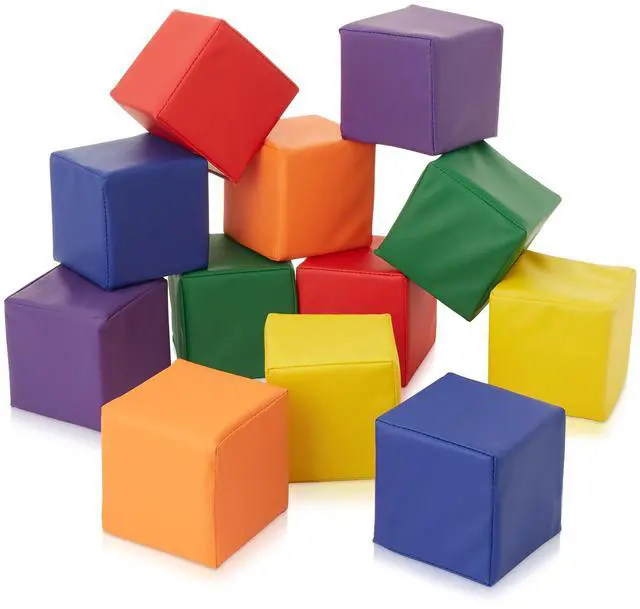 Alt view image 3 of 6 - Casafield Toddler Foam Building Blocks (12-Piece Set), 5.5" x 5.5" Soft Play Colorful Kids Stacking Cubes for Daycare, Nursery, Preschool