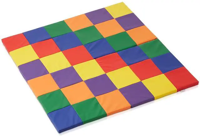 Alt view image 2 of 6 - Casafield Play Mat, 58" x 58" Foldable Kids Activity Floor Mat for Infants and Toddlers, Large Padded Playmat, Assorted Colors