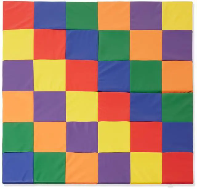 Alt view image 3 of 6 - Casafield Play Mat, 58" x 58" Foldable Kids Activity Floor Mat for Infants and Toddlers, Large Padded Playmat, Assorted Colors