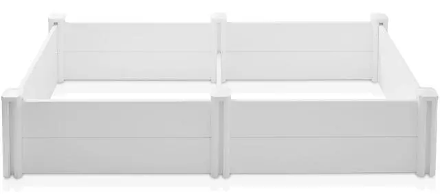 Alt view image 3 of 6 - Casafield 3' x 6' x 12" White Vinyl Raised Garden Bed, Outdoor Above Ground Planter Box for Flowers, Vegetables, and Gardening