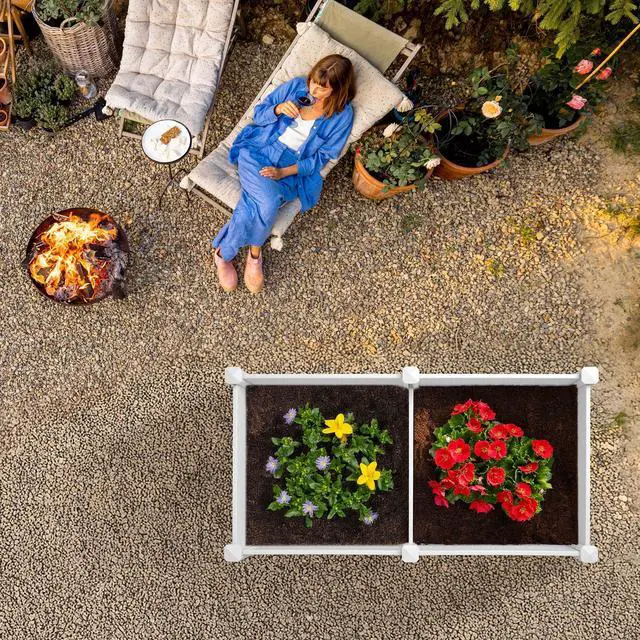 Alt view image 6 of 6 - Casafield 3' x 6' x 12" White Vinyl Raised Garden Bed, Outdoor Above Ground Planter Box for Flowers, Vegetables, and Gardening
