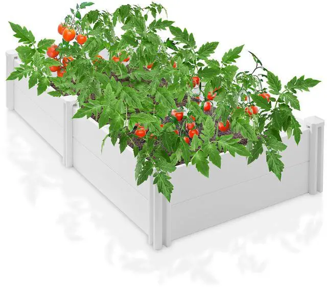 Main image of Casafield 3' x 6' x 12" White Vinyl Raised Garden Bed, Outdoor Above Ground Planter Box for Flowers, Vegetables, and Gardening