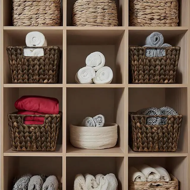 Alt view image 3 of 6 - Casafield Set of 4 Water Hyacinth Storage Baskets with Handles - Espresso, Woven Rectangular Storage Bins for Shelves, Blankets, Laundry Organization