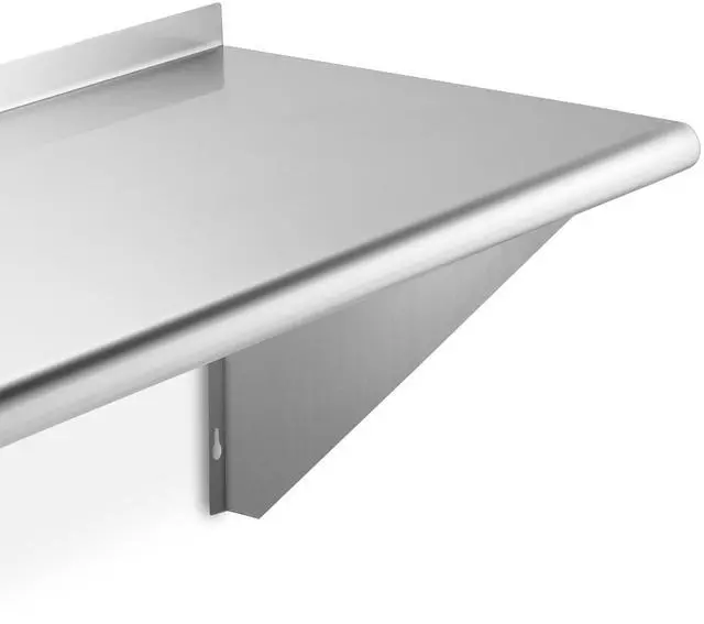 Alt view image 3 of 6 - GRIDMANN 18" x 36" Stainless Steel Wall Mount Shelf with Backsplash, Commercial Grade - NSF Certified 18 Gauge Shelving for Restaurant, Kitchen, Utility Room, Garage