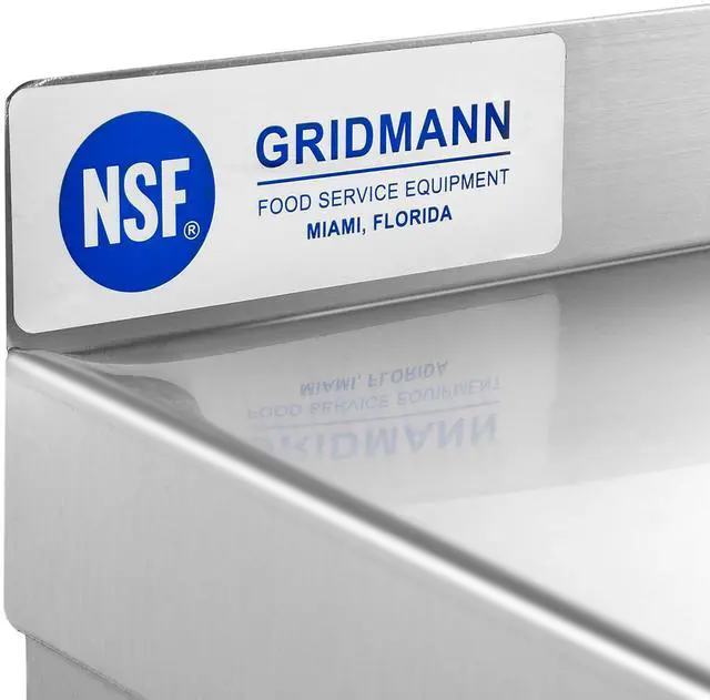Alt view image 4 of 6 - GRIDMANN 18" x 36" Stainless Steel Wall Mount Shelf with Backsplash, Commercial Grade - NSF Certified 18 Gauge Shelving for Restaurant, Kitchen, Utility Room, Garage