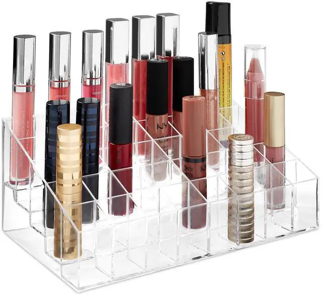 Alt view image 2 of 6 - Casafield 40 Slot Acrylic Lipstick & Makeup Organizer - Cosmetic Display Case - Clear