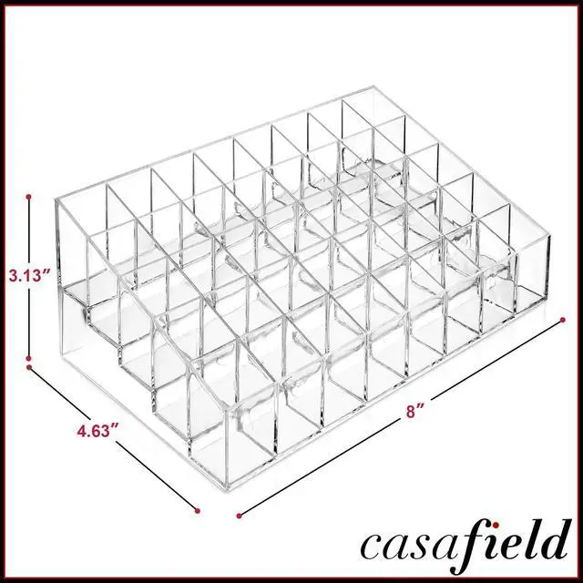 Alt view image 3 of 6 - Casafield 40 Slot Acrylic Lipstick & Makeup Organizer - Cosmetic Display Case - Clear