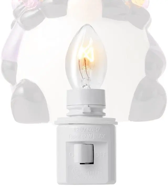 Alt view image 5 of 6 - Casafield Ceramic Halloween Gnome Night Light - Black Tree Gnome Plug-in Vintage Halloween Decorative Night Light with 15 Bulbs and Star Topper