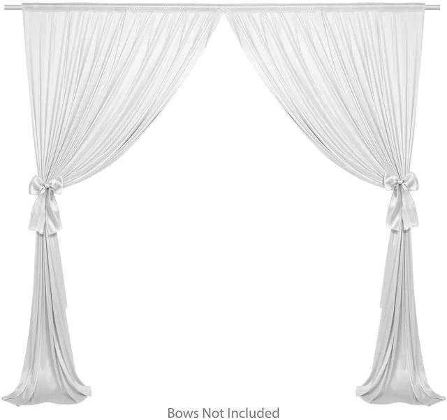 Alt view image 2 of 6 - Lann's Linens (Set of 2) Photography Backdrop Curtains, White - 5ft x 10ft Tall Split Background for Wedding, Party or Photo Booth
