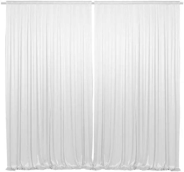 Main image of Lann's Linens (Set of 2) Photography Backdrop Curtains, White - 5ft x 10ft Tall Split Background for Wedding, Party or Photo Booth