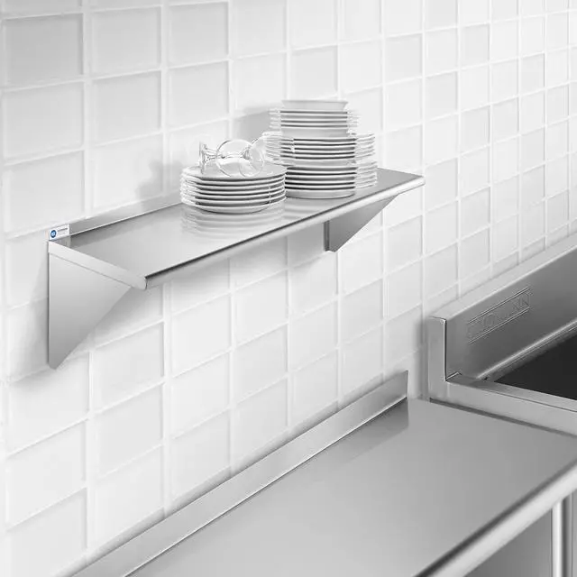 Alt view image 7 of 7 - GRIDMANN NSF Stainless Steel 12" x 48" Kitchen Wall Mount Shelf Commercial Restaurant Bar w/ Backsplash