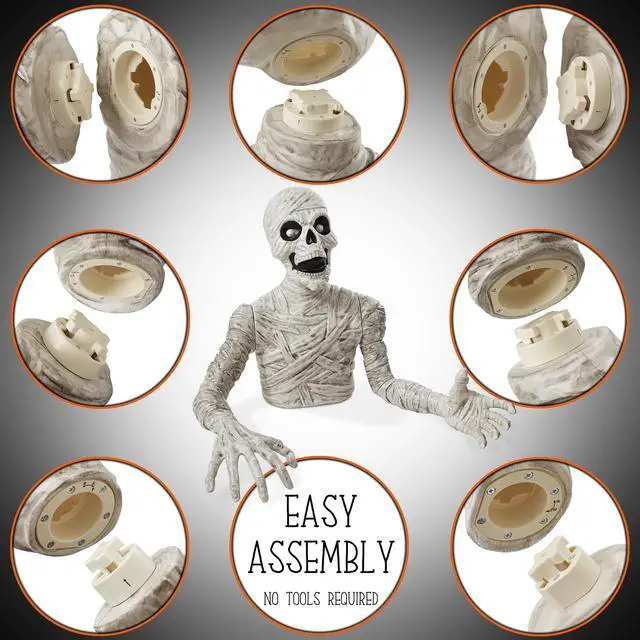 Alt view image 4 of 6 - BOO BOX 36"  Groundbreaking Mummy - Scary Outdoor Halloween Decorations for Porch or Yard