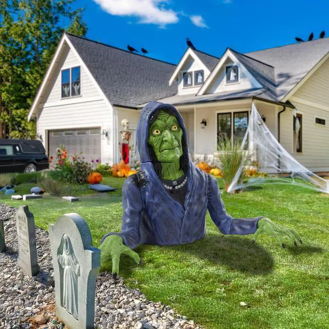 Alt view image 5 of 6 - BOO BOX 36"  Groundbreaking Witch - Scary Outdoor Halloween Decorations for Porch or Yard