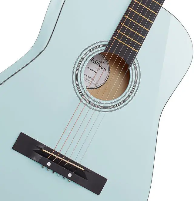 Alt view image 2 of 6 - Ashthorpe 38-inch Beginner Acoustic Guitar Package (Light Blue), Basic Starter Kit w/ Gig Bag, Strings, Strap, Tuner, Pitch Pipe, Picks