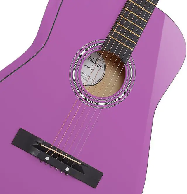 Alt view image 2 of 6 - Ashthorpe 38-inch Beginner Acoustic Guitar Package (Purple), Basic Starter Kit w/ Gig Bag, Strings, Strap, Tuner, Pitch Pipe, Picks