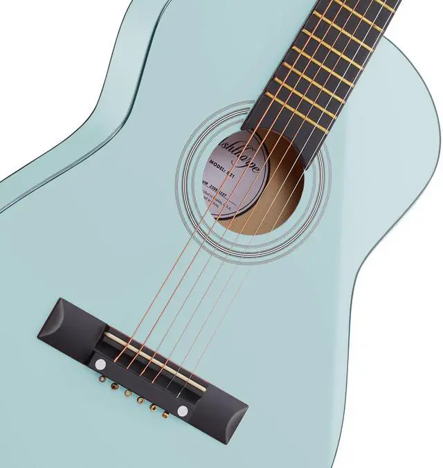 Alt view image 2 of 6 - Ashthorpe 30-inch Beginner Acoustic Guitar Package (Light Blue), Basic Starter Kit w/ Gig Bag, Strings, Strap, Tuner, Picks