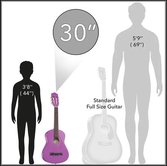 Alt view image 4 of 6 - Ashthorpe 30-inch Beginner Acoustic Guitar Package (Purple), Basic Starter Kit w/ Gig Bag, Strings, Strap, Tuner, Picks