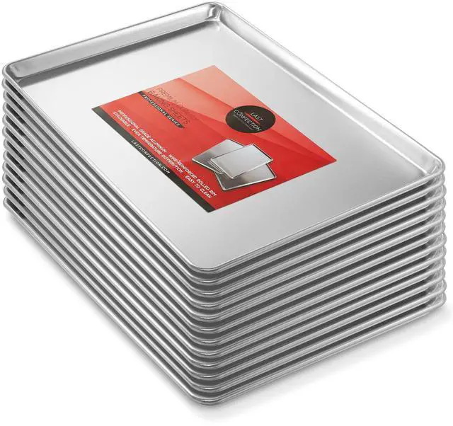 Main image of Last Confection 18" x 26" Commercial Grade Baking Sheet Pans, 12 Pack - Aluminum Full-Size Rimmed Cookie Sheet Trays