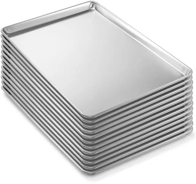 Alt view image 4 of 6 - Last Confection 18" x 26" Commercial Grade Baking Sheet Pans, 12 Pack - Aluminum Full-Size Rimmed Cookie Sheet Trays
