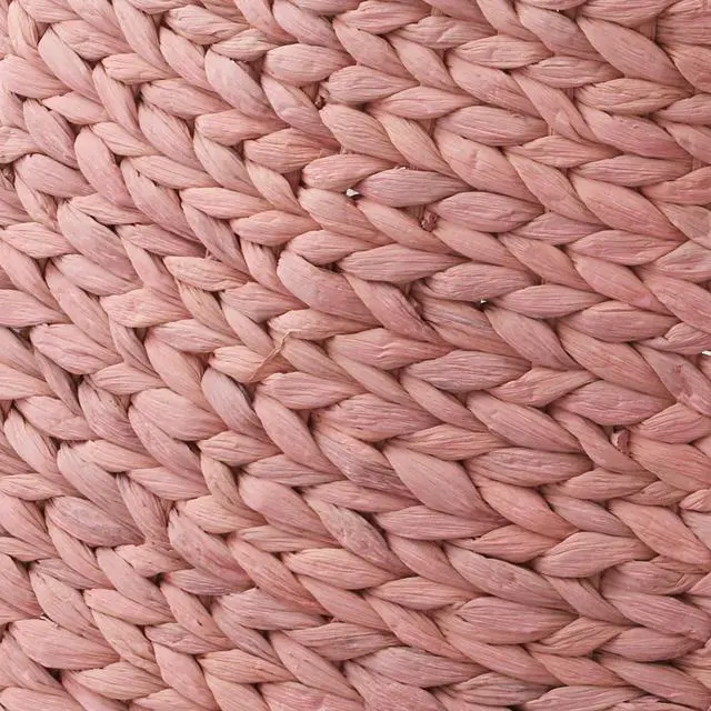 Alt view image 6 of 6 - Casafield 32-Inch Christmas Tree Collar, Woven Water Hyacinth Tree Base Cover with Cord Cut Out, Pink