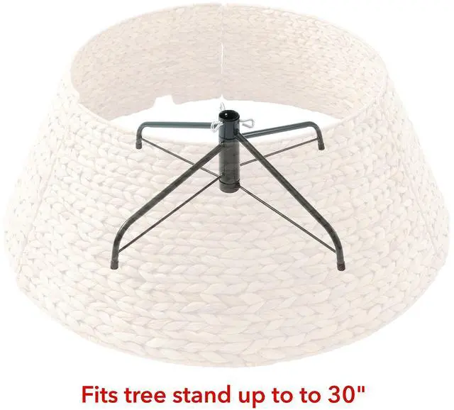 Alt view image 3 of 6 - Casafield 32-Inch Christmas Tree Collar, Woven Water Hyacinth Tree Base Cover with Cord Cut Out, Natural