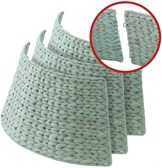 Alt view image 5 of 5 - Casafield 24-Inch Christmas Tree Collar, Woven Water Hyacinth Tree Base Cover with Cord Cut Out, Seafoam