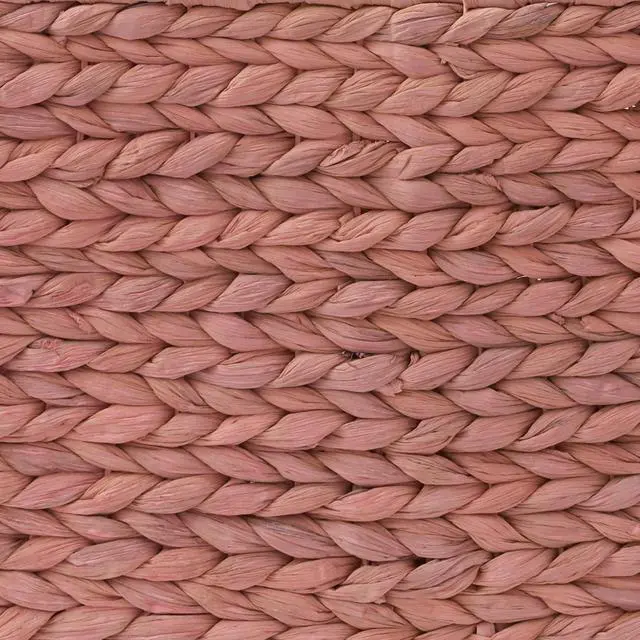 Alt view image 6 of 6 - Casafield 22-Inch Christmas Tree Collar, Water Hyacinth Woven Tree Square Base Cover with Cord Cut Out, Pink