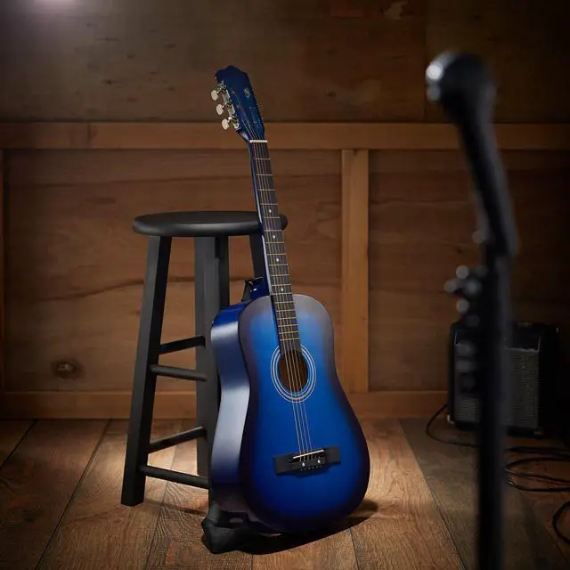 Alt view image 4 of 6 - Ashthorpe 38-inch Beginner Acoustic Guitar Package (Blue), Basic Starter Kit w/ Gig Bag, Strings, Strap, Tuner, Pitch Pipe, Picks