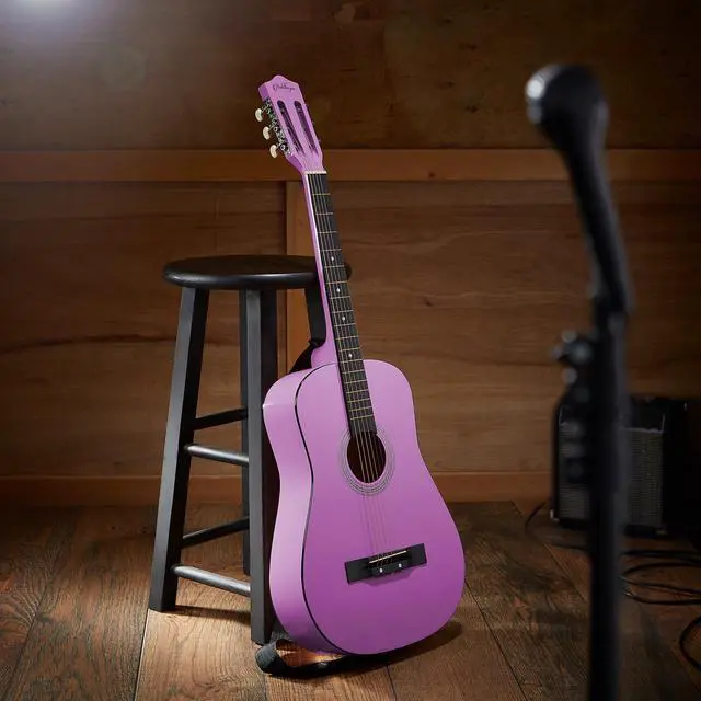 Alt view image 4 of 6 - Ashthorpe 38-inch Beginner Acoustic Guitar Package (Purple), Basic Starter Kit w/ Gig Bag, Strings, Strap, Tuner, Pitch Pipe, Picks