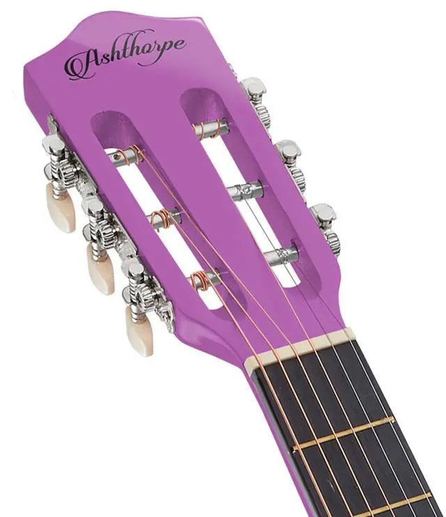Alt view image 5 of 6 - Ashthorpe 38-inch Beginner Acoustic Guitar Package (Purple), Basic Starter Kit w/ Gig Bag, Strings, Strap, Tuner, Pitch Pipe, Picks