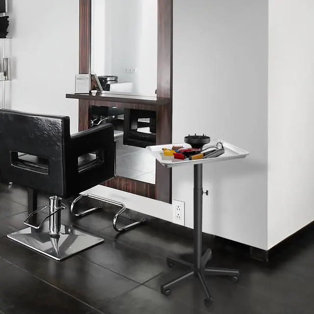Alt view image 5 of 5 - Saloniture Set of 2 - Aluminum Salon Instrument Tray, Heavy-Duty Metal Rolling Base