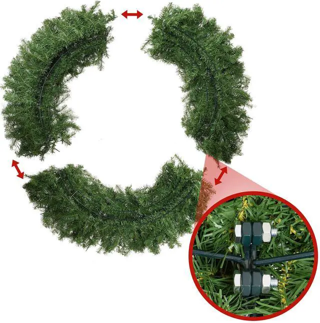Alt view image 3 of 6 - Casafield 60" Fir Artificial Christmas Wreath Holiday Décor, 1140 PVC Tips for Front Door, Window, or Mantel
