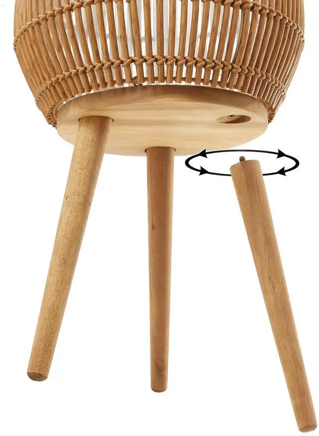 Alt view image 5 of 6 - Casafield Indoor Planter with Stand, Natural Floor Planter with Wood Legs, Large Plant Pot Cover with Liner for Houseplants, Flower Pots and Trees