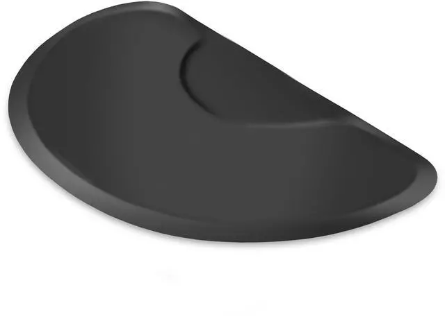 Alt view image 4 of 6 - Saloniture 3 ft. x 5 ft. Salon & Barber Shop Chair Anti-Fatigue Floor Mat - Black Semi Circle - 1/2 in. Thick - 2 Pack
