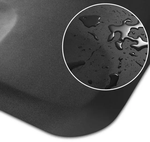 Alt view image 6 of 6 - Saloniture 3 ft. x 5 ft. Salon & Barber Shop Chair Anti-Fatigue Floor Mat - Black Semi Circle - 1/2 in. Thick - 2 Pack