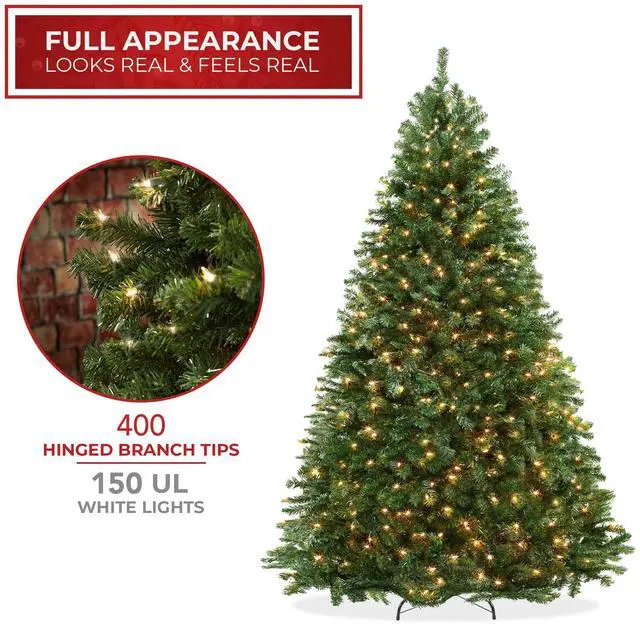Alt view image 3 of 6 - Casafield 4.5FT Realistic Pre-Lit Green Spruce Artificial Holiday Christmas Tree with Sturdy Metal Stand