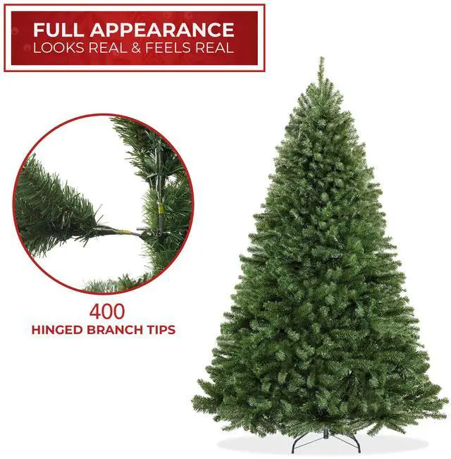 Alt view image 3 of 6 - Casafield 4.5FT Realistic Green Spruce Unlit Artificial Holiday Christmas Tree with Sturdy Metal Stand