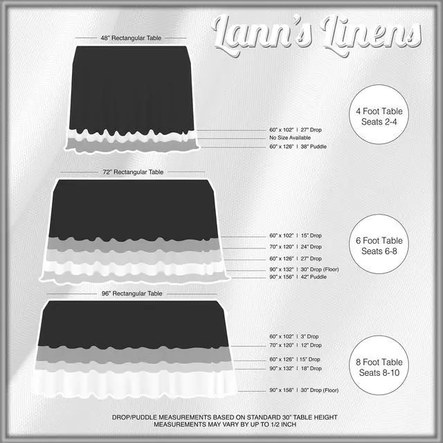 Alt view image 3 of 6 - Lann's Linens 5 Pack 60 x 126 Inch Rectangular Tablecloth, Washable Polyester Fabric Table Cloth for Dining Tables, Restaurants, Weddings - Ivory
