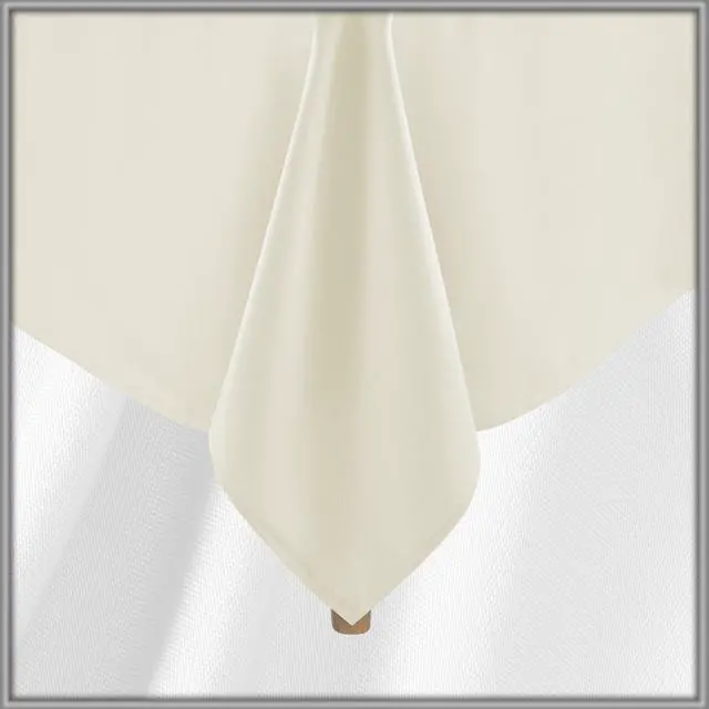Alt view image 4 of 6 - Lann's Linens 5 Pack 60 x 126 Inch Rectangular Tablecloth, Washable Polyester Fabric Table Cloth for Dining Tables, Restaurants, Weddings - Ivory