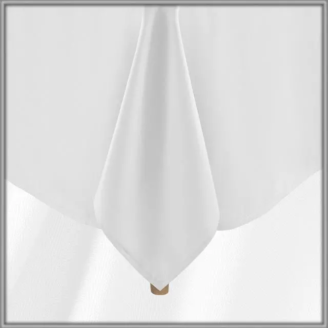 Alt view image 4 of 6 - Lann's Linens 5 Pack 90 x 132 Inch Rectangular Tablecloth, Washable Polyester Fabric Table Cloth for Dining Tables, Restaurants, Weddings - White