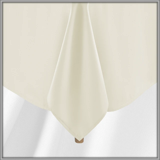Alt view image 4 of 6 - Lann's Linens 5 Pack 90 x 132 Inch Rectangular Tablecloth, Washable Polyester Fabric Table Cloth for Dining Tables, Restaurants, Weddings - Ivory