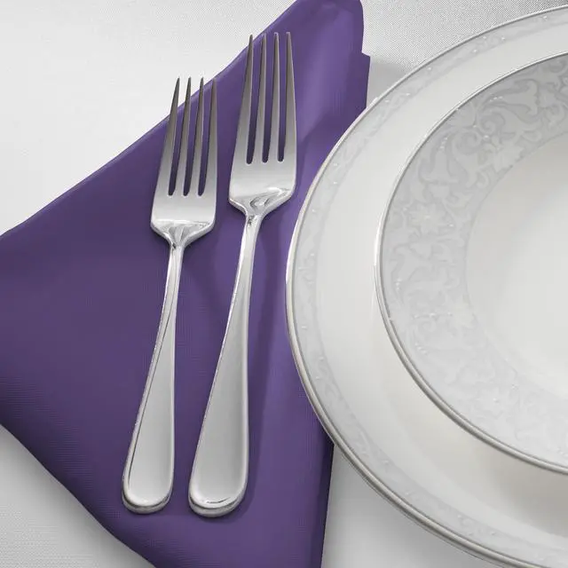 Alt view image 2 of 6 - Lann's Linens Set of 144 Cloth Dinner Napkins, 20-inch Polyester Napkins, Washable and Reusable Fabric for Weddings, Hotels, Restaurants - Purple